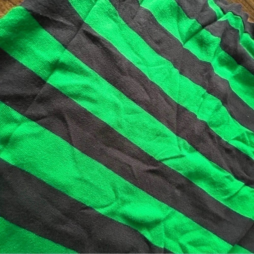 Michael Kors Womens Small Striped Sweater Navy/Green‎ EUC Cotton/Nylon/Spandex